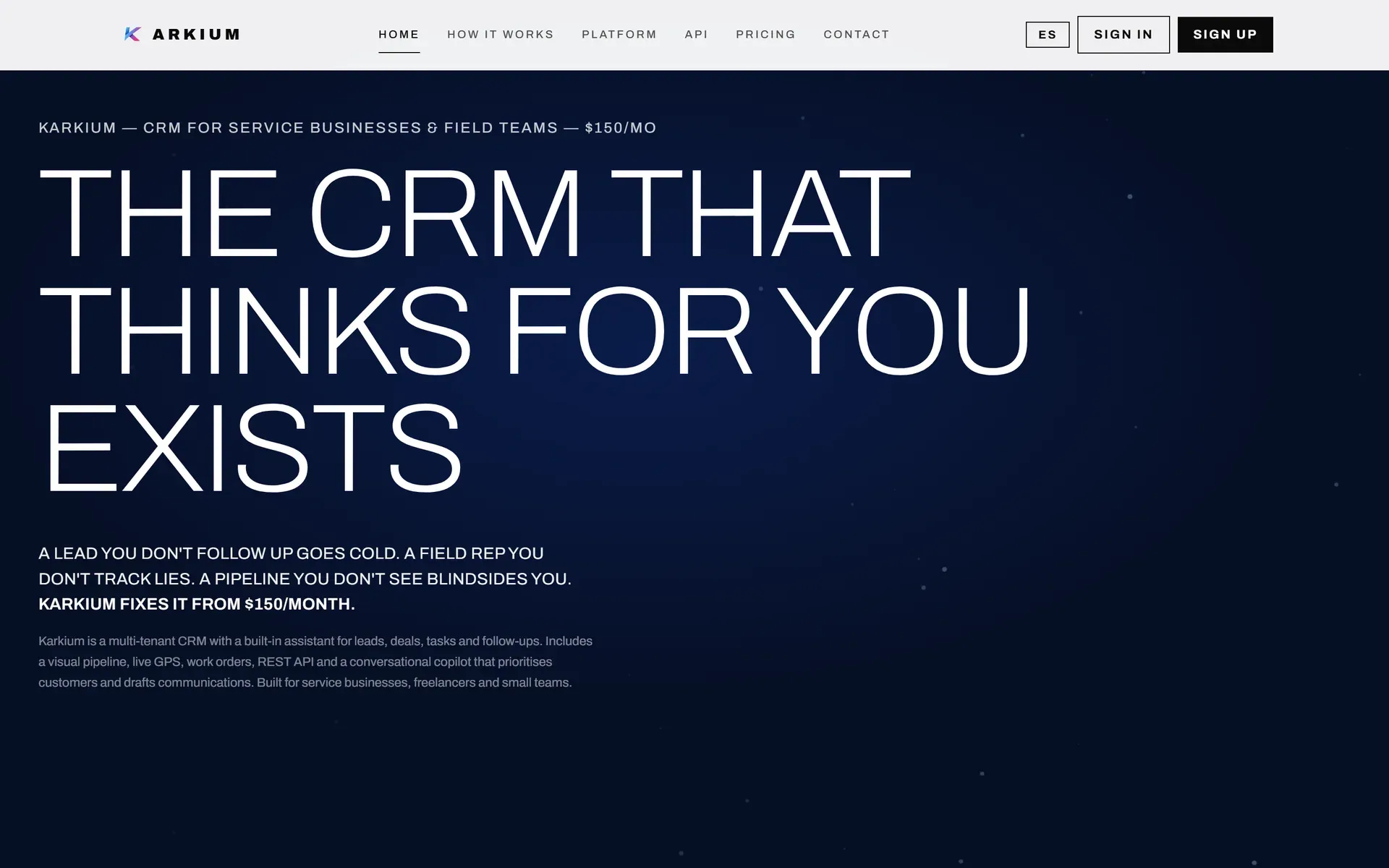 Karkium CRM — SaaS · CRM platform