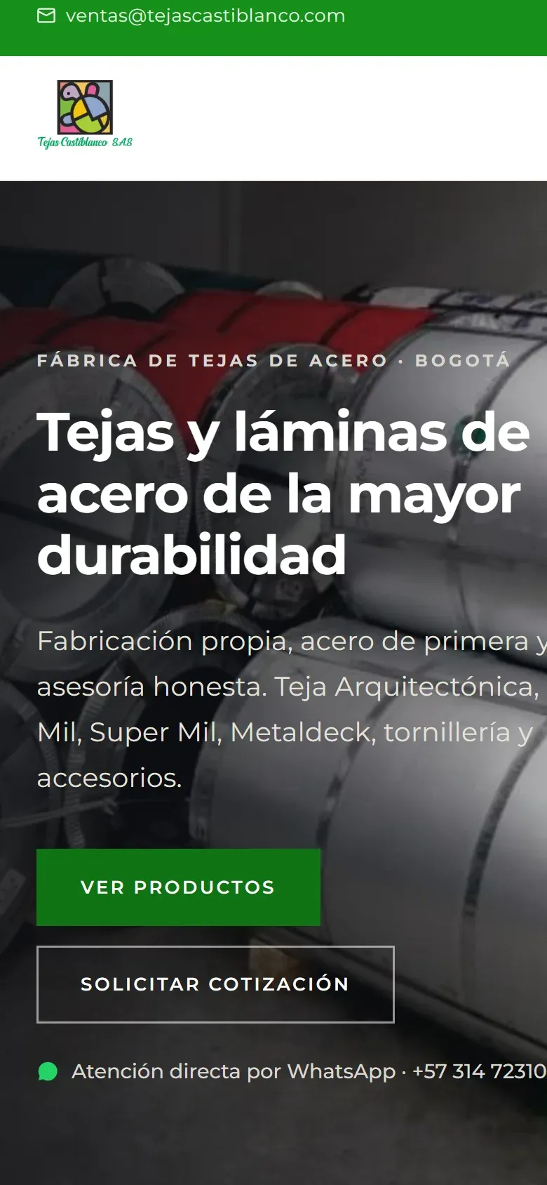 الصفحة الرئيسية لموقع Tejas Castiblanco على الجوال